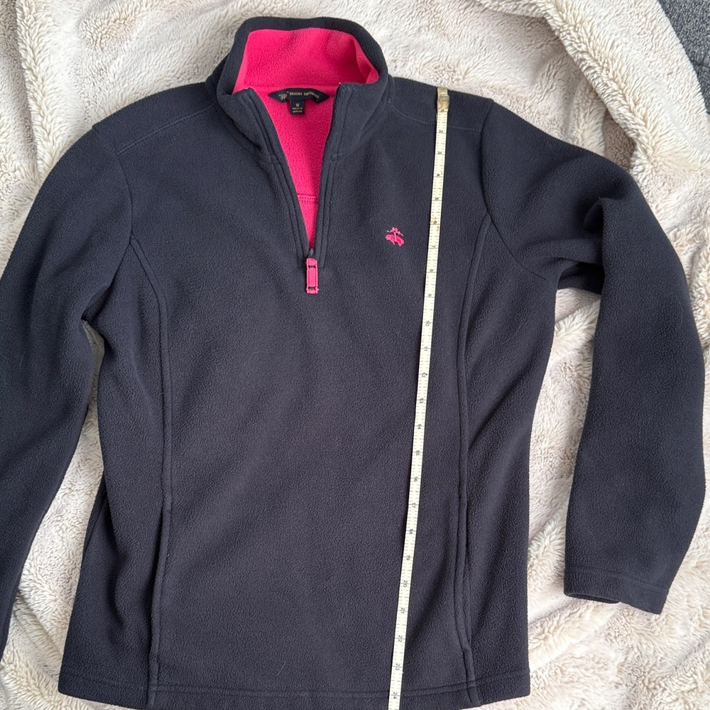 Brooks Brothers Navy and Pink Fleece Pullover